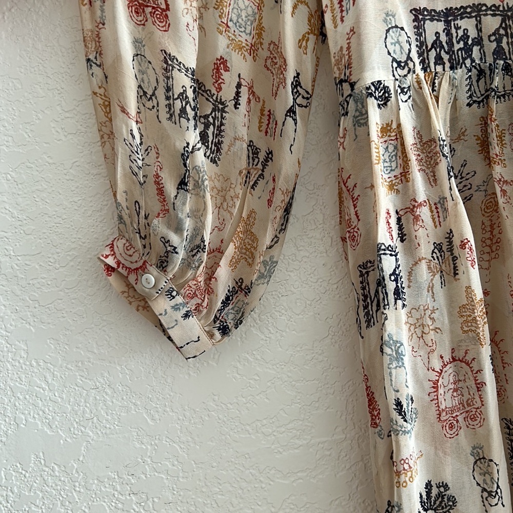 Velvet by Graham & Spencer Tawni Cleo embellished Western Boho Tan Dress Xsmall - Picture 9 of 11